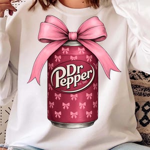 Dr Pepper Pink Bow Dtf Transfer, Coke Pink Bow Ready to Press Dtf Transfer, Coke Bow Film Transfer, Pink Bow Coke Ready to Press, Dr Pepper