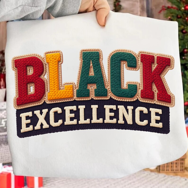 Black Excellence namaakgaren gehaakt png, cadeau zwarte geschiedenis maand, African American Pride hoodie, empowerment Black History png afbeelding 3