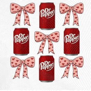 Dr Pepper Pink Bow Coquette Png, Cute Pink Soda Drink Png, Aesthetic Girly Png, Dr Pepper Lover Gift, Soda Lover