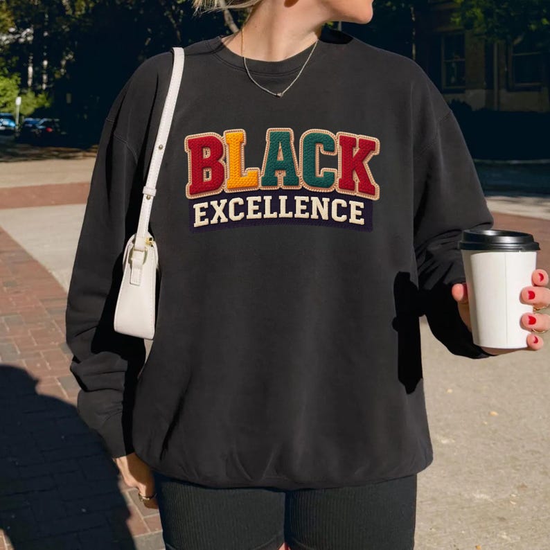 Black Excellence namaakgaren gehaakt png, cadeau zwarte geschiedenis maand, African American Pride hoodie, empowerment Black History png afbeelding 7
