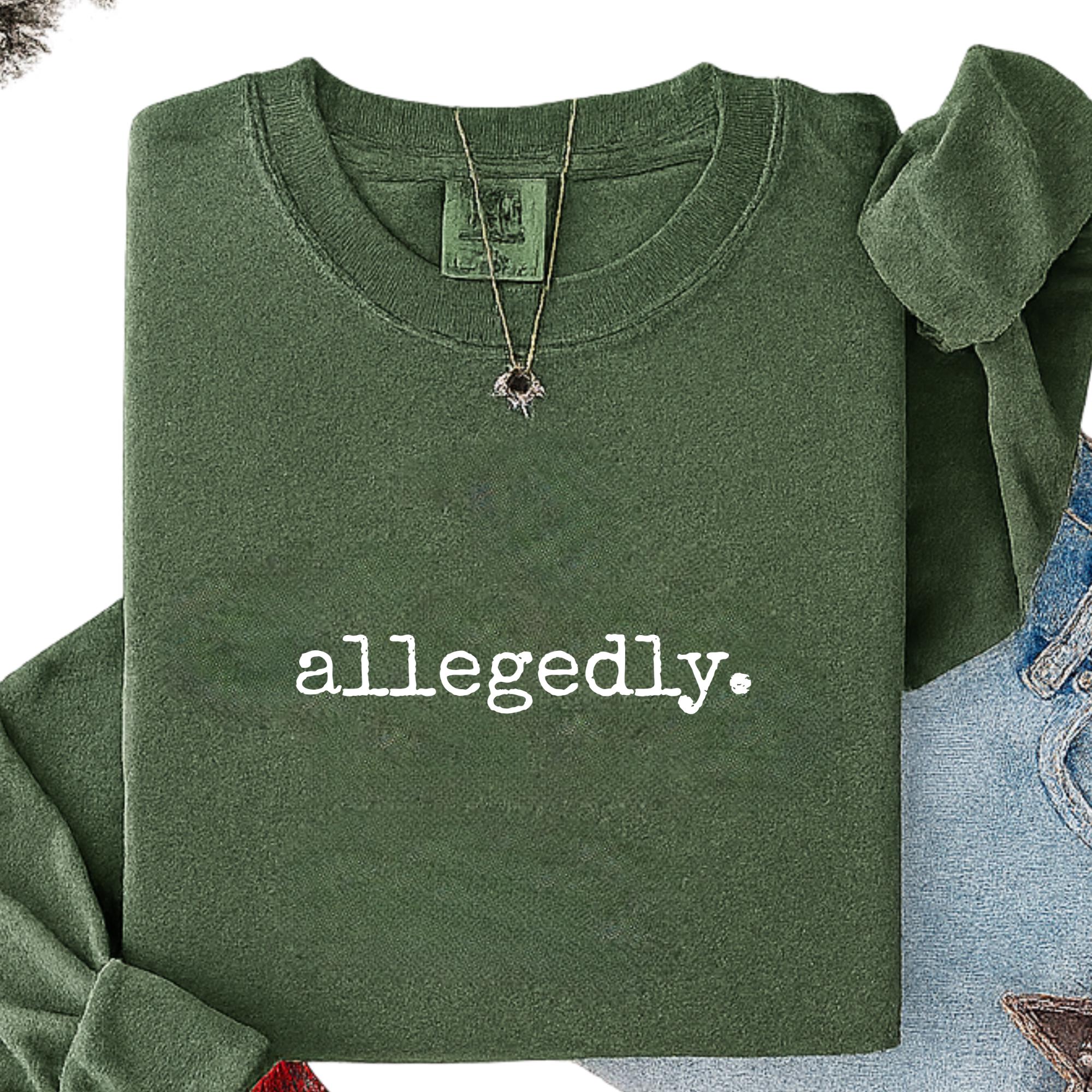 Allegedly PNG, Viral Lawyer Meme Shirt Design, Retro Typewriter Funny ...