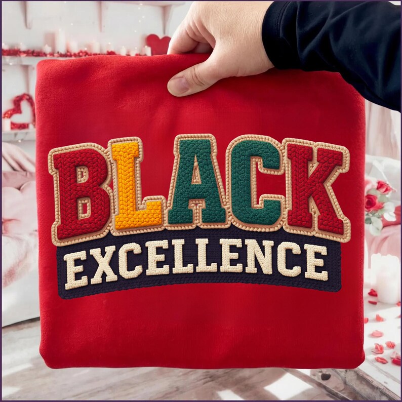 Black Excellence namaakgaren gehaakt png, cadeau zwarte geschiedenis maand, African American Pride hoodie, empowerment Black History png afbeelding 4