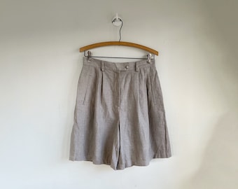 vintage 1990s linen shorts / 90s shorts