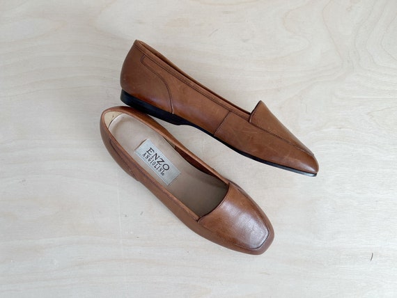 vintage brown leather loafers - image 1