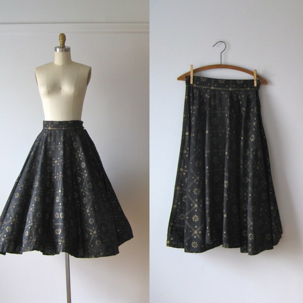 Midnight Magic / 50s skirt / vintage 1950s skirt