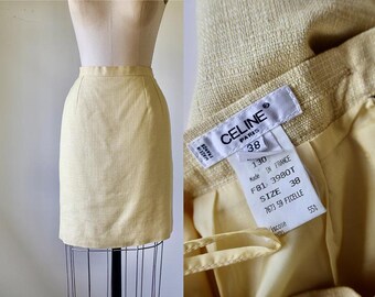 Vintage 1990s Y2K Celine Quilted Silk Pencil Skirt - Etsy