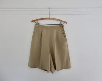 vintage 90s silk + linen high waist shorts