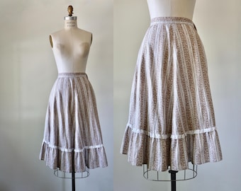 vintage 1970s Calico Prairie midi skirt