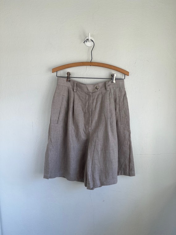 vintage 1990s linen shorts / 90s shorts - image 2