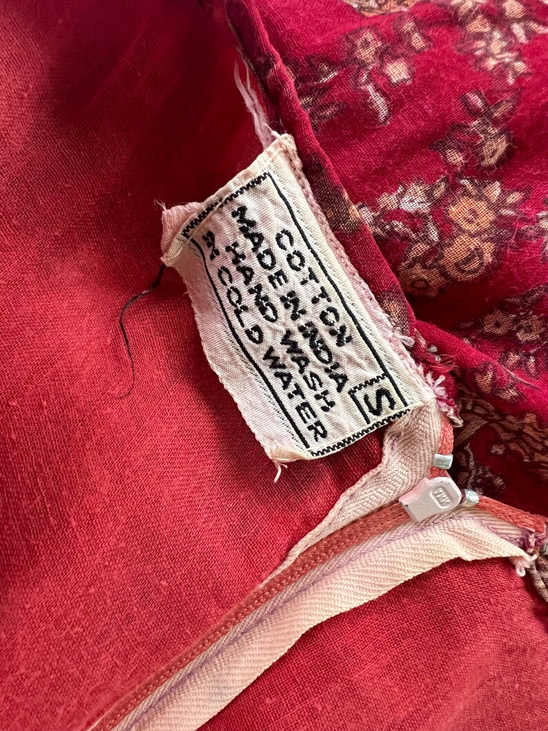 Insane Holy Grail Rare 1970s Indian Cotton Gauze Interlinks Midi Dress