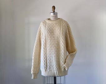 vintage Irish Wool Fisherman pullover sweater