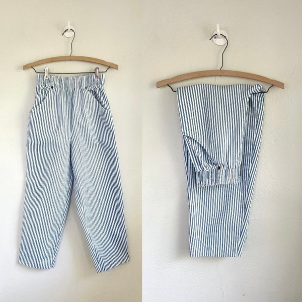 pantalon en toile à rayures ingénieur vintage