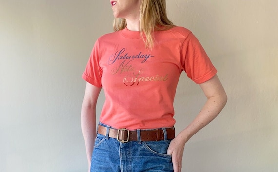 vintage 1970s glitter graphic shirt
