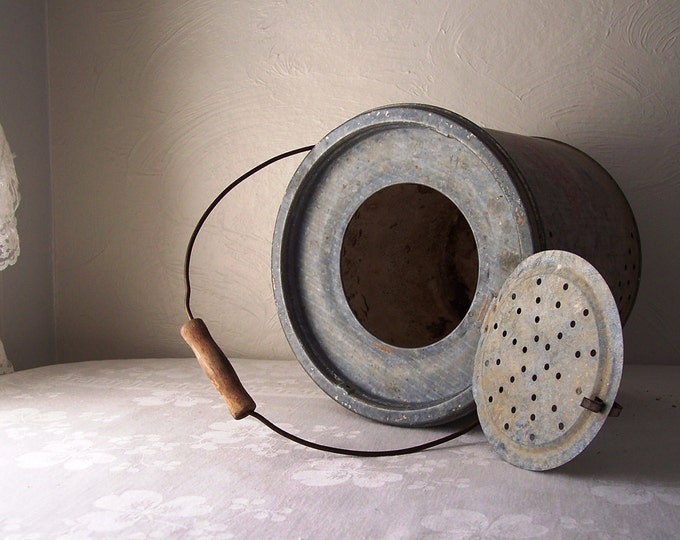 Vintage Galvanized Metal Minnow Bucket Etsy