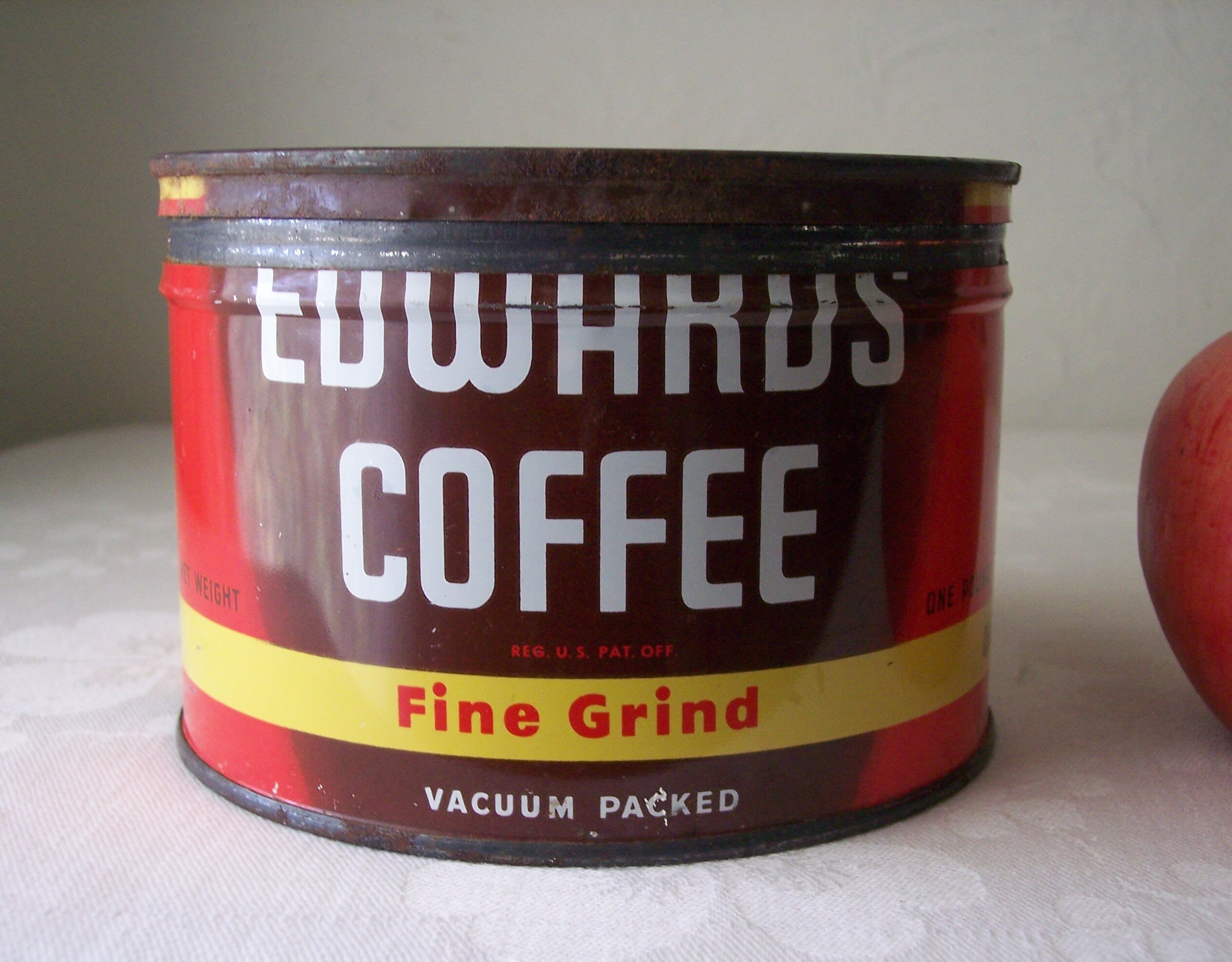 Edwards coffee can one pound tin with lid Etsy