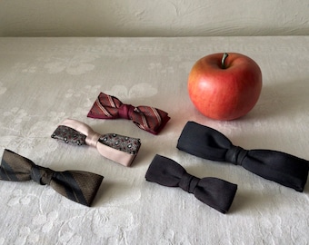 Vintage small bow ties rockabilly style clip on, formal dress