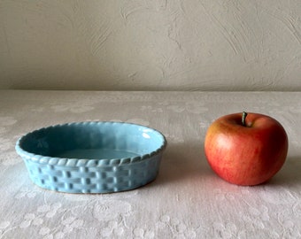 Ben Rickert blue ceramic bath basket soap dish, vintage bowl