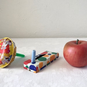 Halloween noise makers, vintage tin litho bell, metal rattle party toys, gift for collector, holiday supply decor, seasonal collectible