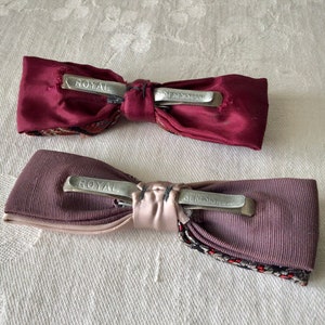 Vintage small bow ties rockabilly style clip on, formal dress image 7