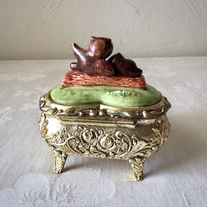 Heart shape owl music box, weve only just begun, carpenters vintage tune image 8