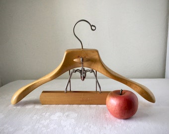 Coat and pant hanger, vintage wooden setwell valet, suit storage