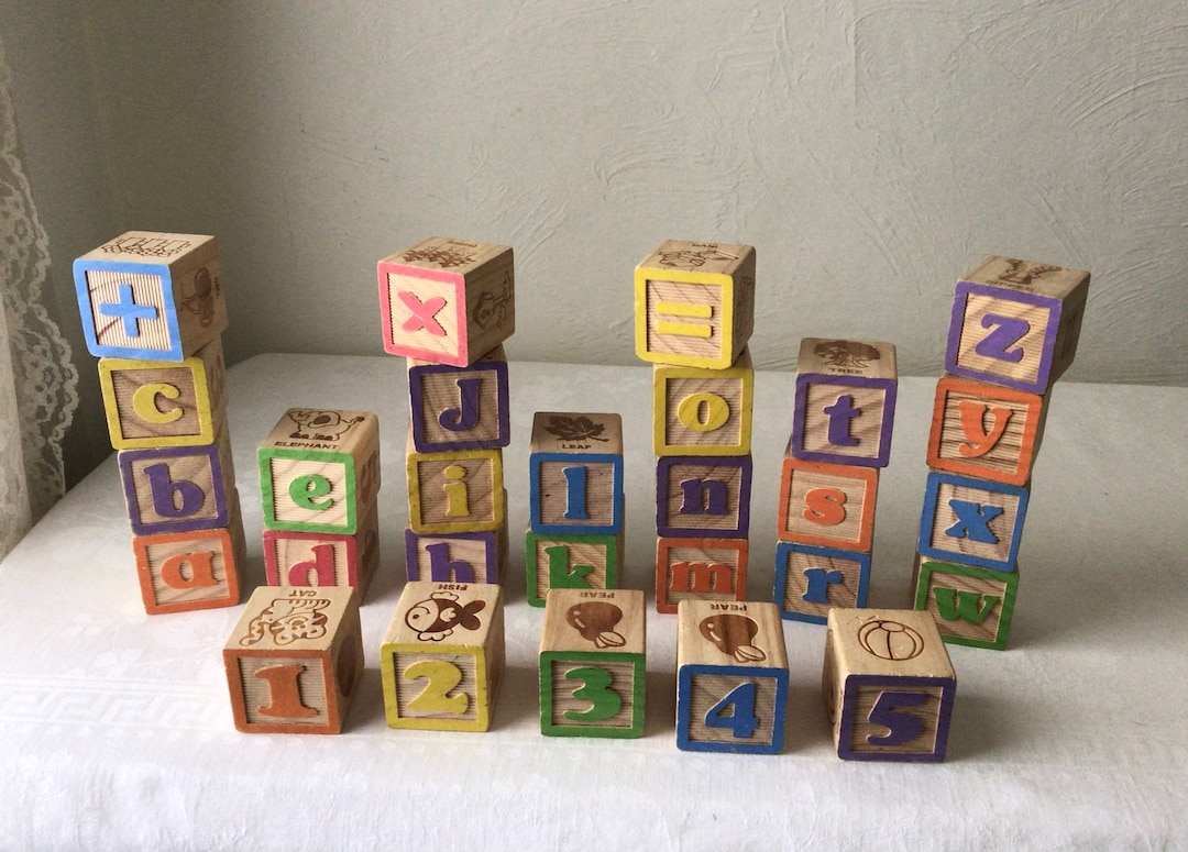 Wooden Alphabet Blocks Educational Toy Vintage Abc Building Etsy Wooden Alphabet Blocks Educational Toy Vintage Abc Building Etsy