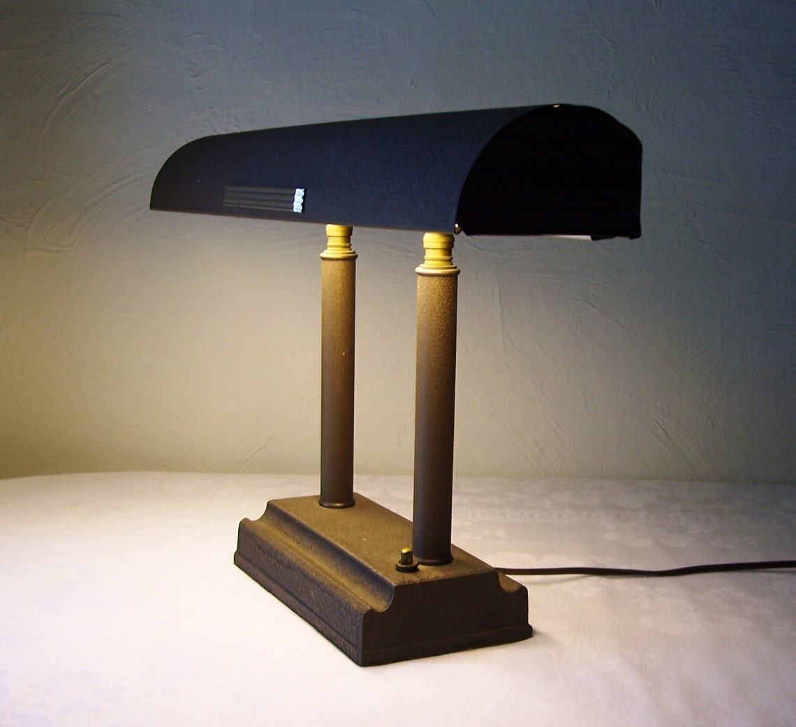 Vintage art deco desk lamp adjustable light Etsy