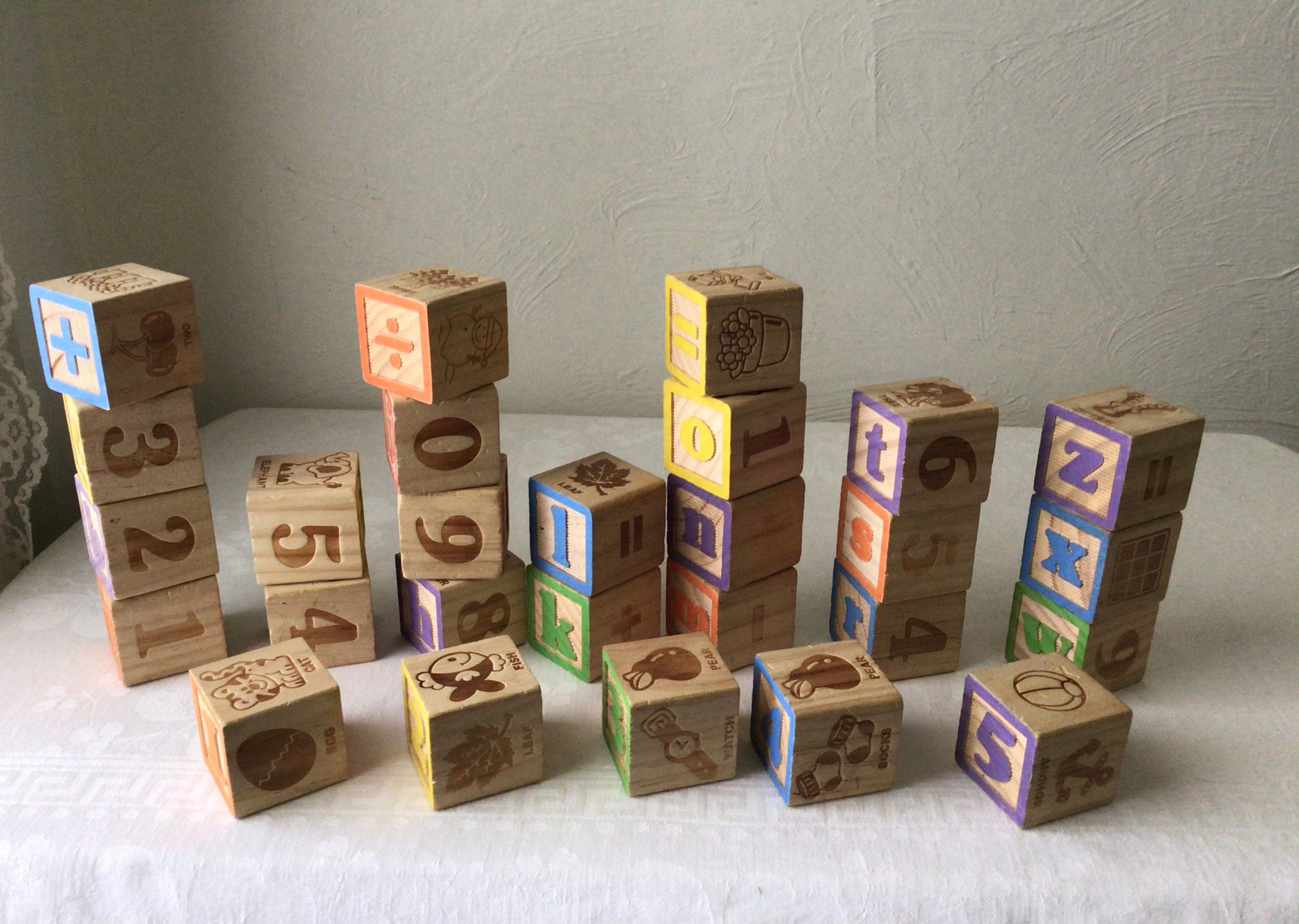 Wooden alphabet blocks educational toy Etsy