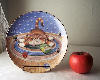 comical cats plate Gary Patterson Danbury Mint, happiness, vintage collectible kitty