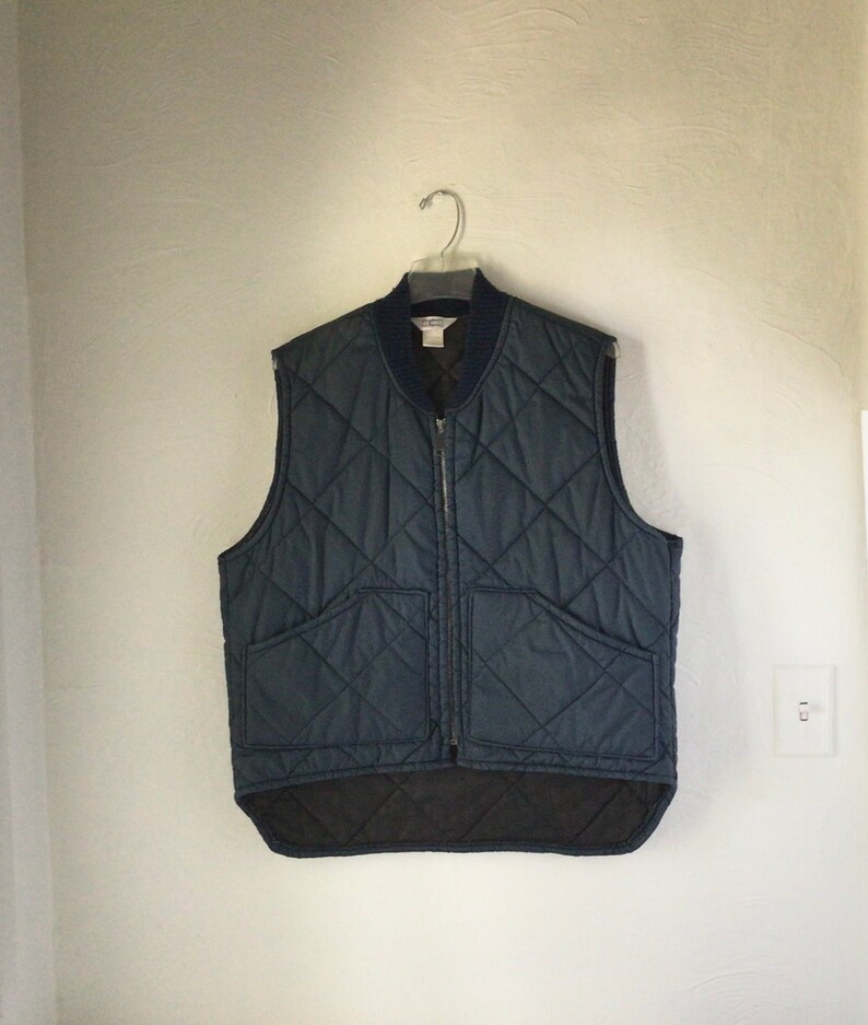 Navy quilted vest big smith mens work clothing outerwear | Etsy