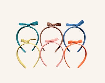 Bandeau en coton bio avec nœud pour filles, accessoire de cheveux fait main pour enfants, cadeau pour tout-petits, Barcelone, 3-10 ans, bandeau en mousseline