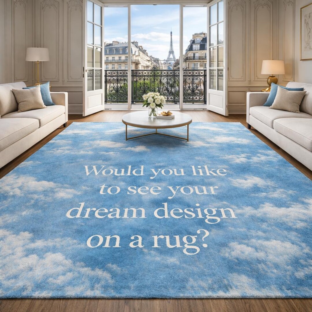 Personalized Sky Blue Cloud Rug, Custom Dream Design Floor Decor - Etsy