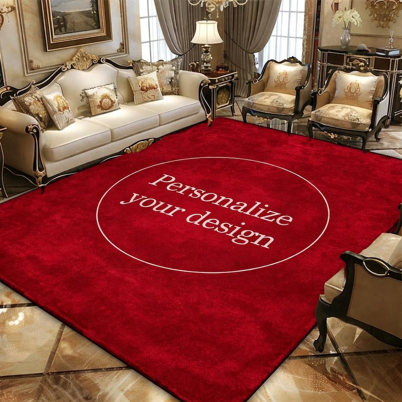 Custom Area Rug: Personalized Logo, Photo, Name for Living Room, Office ...