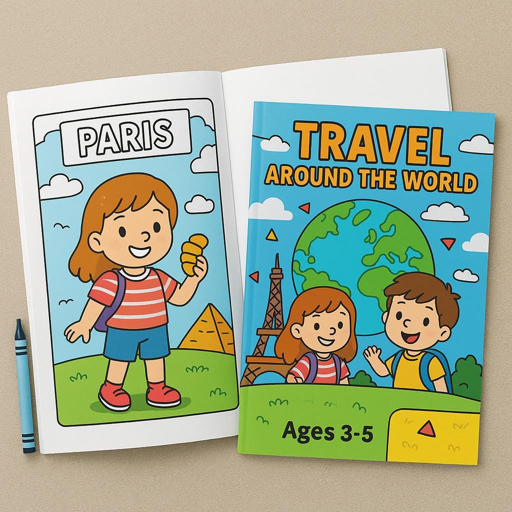 Travel Around the World – Kids Coloring Book | Educational Printable ...