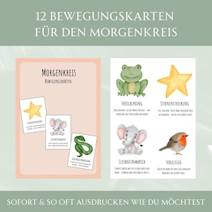 Mouvement – Cartes du cercle du matin pour la maternelle