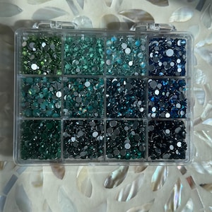Kit de diamantes de imitación de vidrio de varios tamaños
