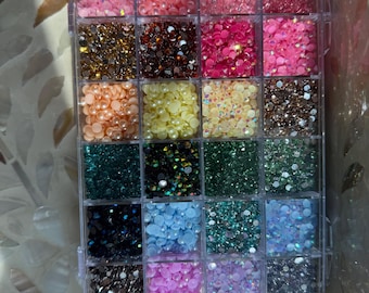Multiple Size Resin Rhinestone and Pearl Kit