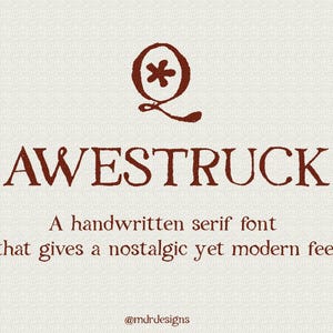 AWESTRUCK Font, Handwriting Font, Script Font, Cursive Font, Summer Font, Calligraphy Font, Cricut Font, Silhouette Font