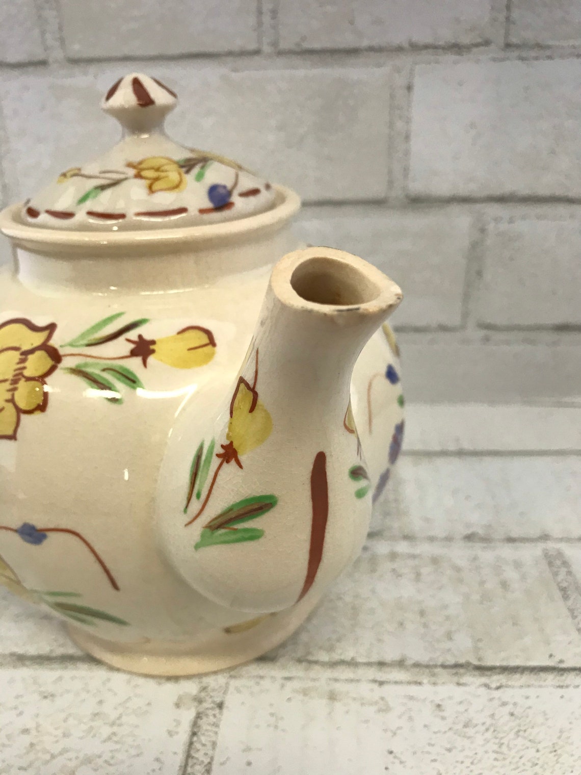 Blue Ridge Teapot / Southern Pottery / Southern Potteries / Etsy
