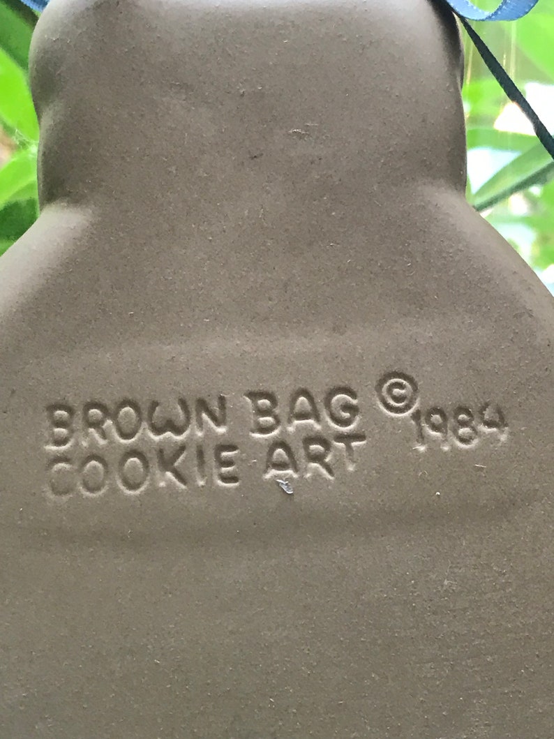 Vintage Teddy Bear Clay Cookie Mold Brown Bag Cookie Art 1984