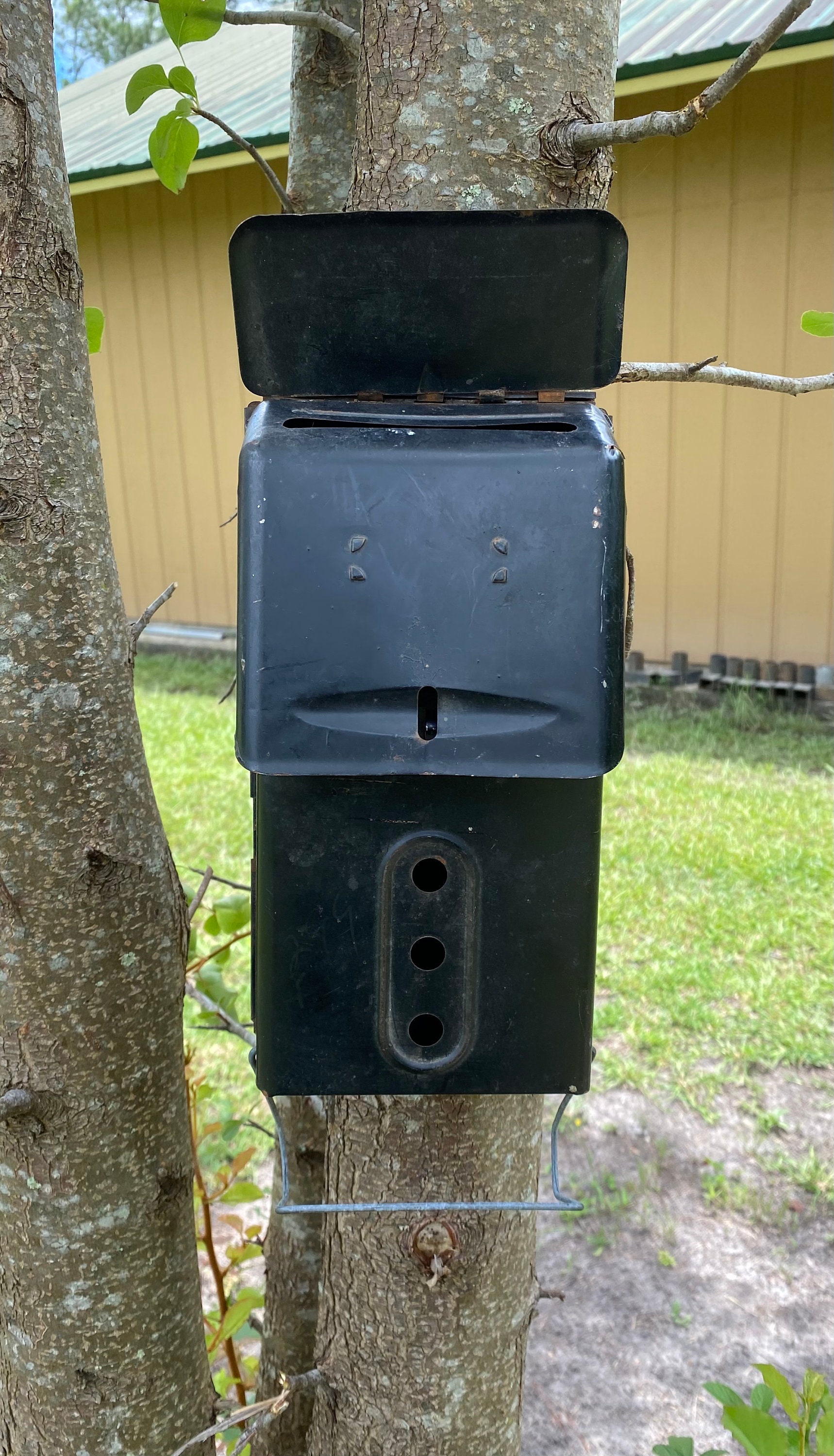 Vintage Black Metal Wall Mount Mailbox with Newspaper Holder Etsy