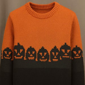 Halloween Knitting Pattern - pumpkin: Colorwork Intarsia Design (Digital PDF Pattern