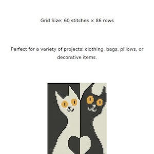 Black and White Cats - Knitting Chart, Intarsia, PDF, Knitting Pattern ...