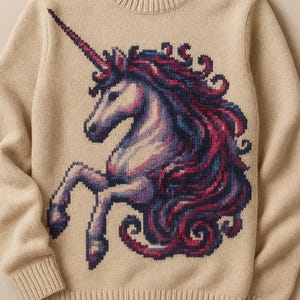 Breipatroon eenhoorn: kleurwerk intarsia-ontwerp (pdf-download)