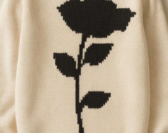 Patrón de tejido de rosas: Gráfico de intarsia (Descargar PDF)