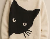 Black Cat Knitting Chart: Intarsia PDF Pattern (for Sweaters/Pillows/Totes)