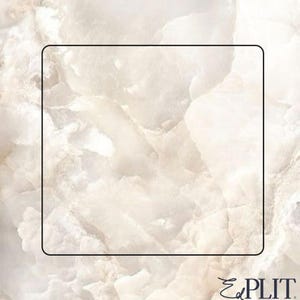 May include: A square, off-white marble-effect surface with a black border. The surface displays a natural, veined pattern in cream and beige tones. The brand name "Ed PLIT" is written in a stylish script in the bottom right corner.