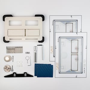 Edplit Concealed Toilet Flush Plate M2 with consumables | Minimalist design | Compatible with TECE, OLI, Geberit Sigma, Delta, Jomotech