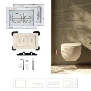Hidden Toilet Flush Button M1 Edplit (Without Consumables) - Сompatible with Geberit, AlcaPlast, TECE, JomoTech, OLI, Viega