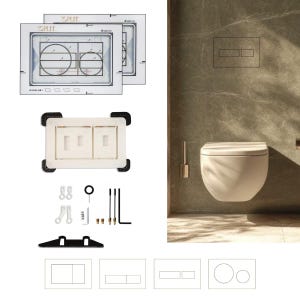Bouton de chasse d'eau caché M1 Edplit (sans consommables) - Compatible avec Geberit, AlcaPlast, TECE, JomoTech, OLI, Viega